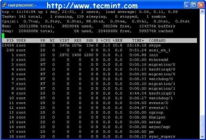 12 Comanda de top cu exemple pe linux