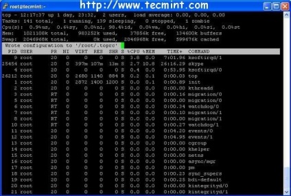 12 Comanda de top cu exemple pe linux