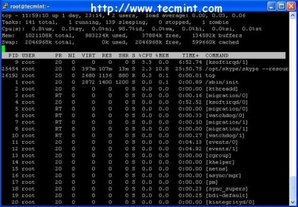 12 Comanda de top cu exemple pe linux