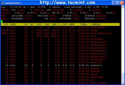 12 Comanda de top cu exemple pe linux