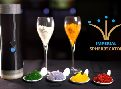 Caviarul alginic din orice produs cu un imperial sferic