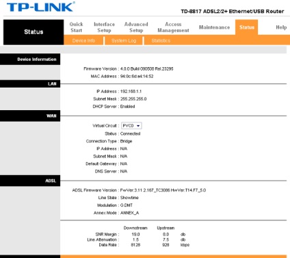 Instrucțiuni pentru configurarea modemului tp-link pe un megajet