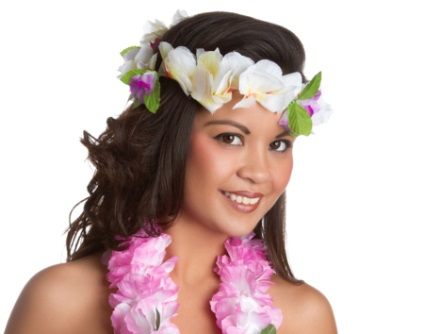 Stil interesant naturale de coafura floare hawaiiană, decora