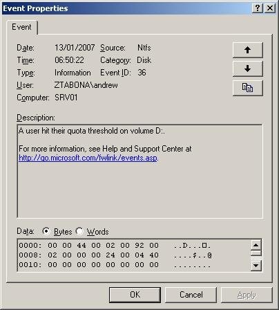 Lemezkvóták konfigurálása az operációs rendszer Windows 2003 rendszerében