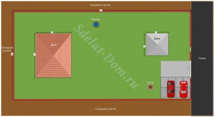 Amenajarea parcelei de 8 hectare a schemei variantei de aspect rectangular și de proiectare a zonei suburbane