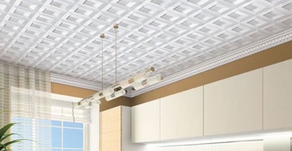 Plafonul fără sudură tipuri de plăci, cum să-l lipici corect pe tavan