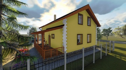 Proiectul unei case de apartamente cu două etaje - un buget-2 - o casă de țară cu oportunități de creștere,
