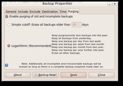 Egyszerű biztonsági ubuntu segítségével sbackup