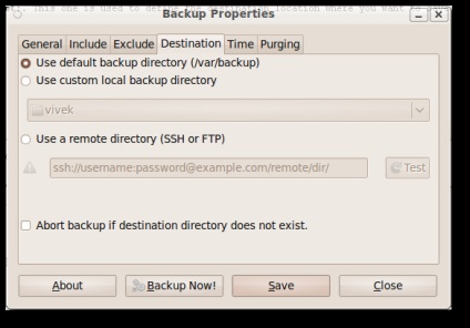 Egyszerű biztonsági ubuntu segítségével sbackup