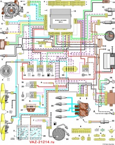 Schema de conectare a injectorului VAZ 21214