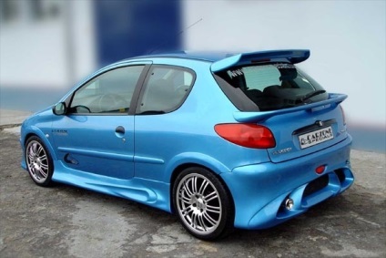 Tuning Peugeot, egy fotó szalon és optikai tuning peugeot 206