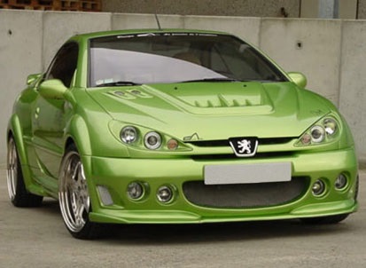 Tuning Peugeot, egy fotó szalon és optikai tuning peugeot 206