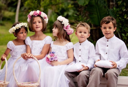 Gyermekek részvételét az esküvői tippek