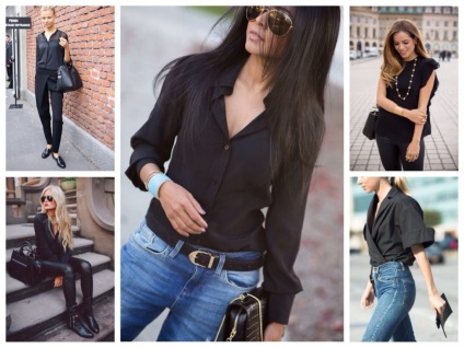 Articolele de îmbrăcăminte universale conțin bluze negre și cămăși