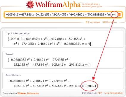 Wolframalpha interpolare de funcții în wolfram, alpha