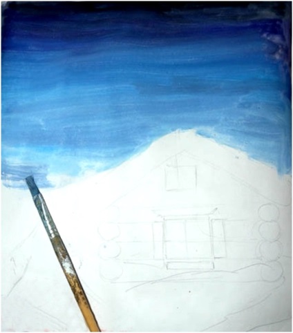Iarba peisajului de iarnă desen pas cu pas pentru copii