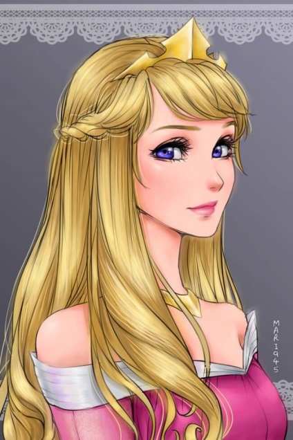 14 prințesele Disney pictate în stil anime