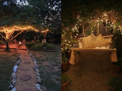 18 Lenyűgöző példák világítás a kertben és udvar