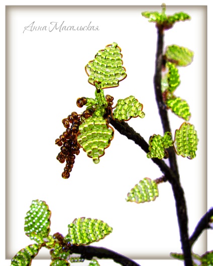 Birch din margele de mâini proprii - Floristica cu margele de la Anna Masalskaya