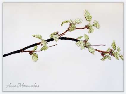 Birch din margele de mâini proprii - Floristica cu margele de la Anna Masalskaya