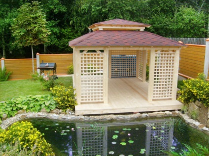 Gazebo în stil japonez de instrucțiuni video pentru instalarea de mâini proprii, desene, proiecte, preț, fotografie