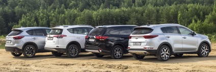 Nagy teszt Kia Sportage, Mazda CX-5, Mitsubishi Outlander, Toyota RAV4, -teszt meghajtók, kia mazda