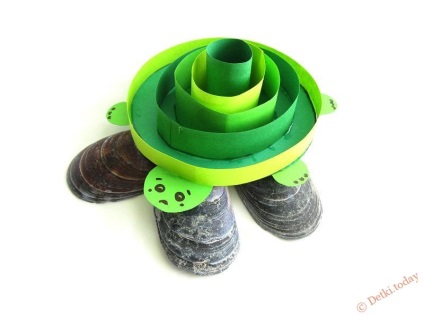 Turtle din hârtie coloră, pas cu pas, pentru copii