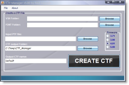 Ctf manager - crearea și dezambalarea temelor ctf - programe, firmware, jocuri și teme pentru Sony PSP