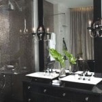 Design fürdőszoba, fekete padló, design m2