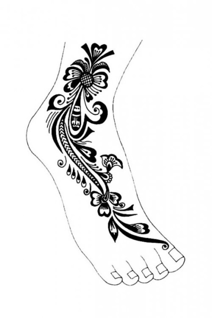 Schița de tatuaj pe picior - o soluție avantajoasă pentru primele tatuaje