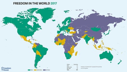 Casa de libertate Rusia, mai des decât alte țări, a încercat libertăți politice și civile în 2016