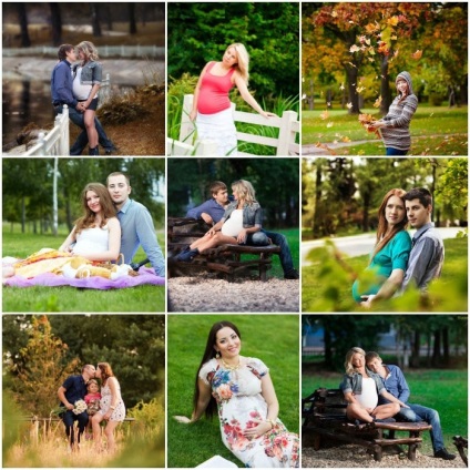 Idei pentru fotografierea gravidelor - în studio, acasă, într-un parc în natură
