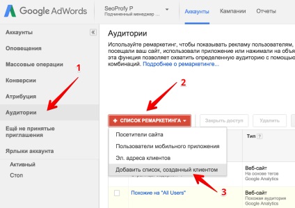 Hogyan át remarketinglistáit google adwords