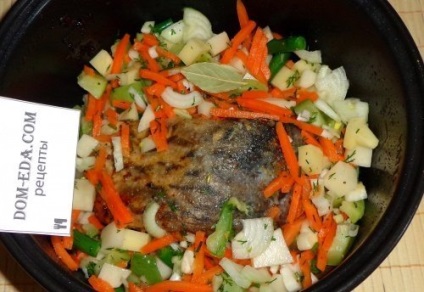 Crap crocant cu legume într-o rețetă de gătit multivariat cu fotografie