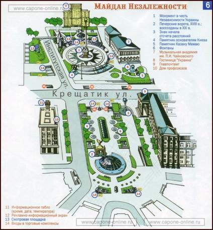 Schema de hartă a Piața Independenței de la Kiev