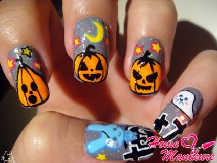 Manichiura de Halloween Nail Art în ajunul Zilei tuturor Sfinților