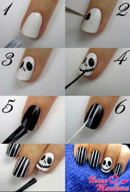 Manichiura de Halloween Nail Art în ajunul Zilei tuturor Sfinților