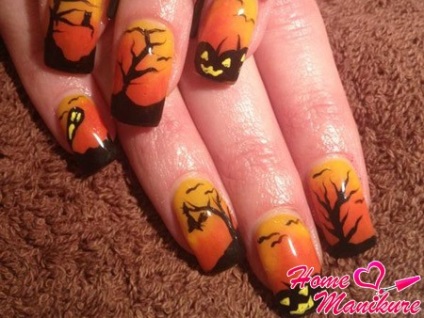 Manichiura de Halloween Nail Art în ajunul Zilei tuturor Sfinților