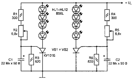 LED-urile lumânării luminează