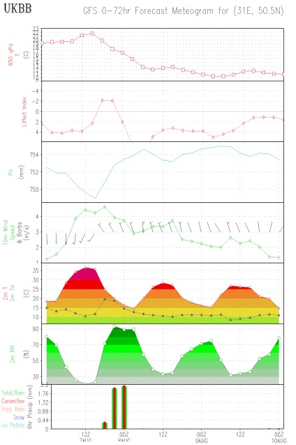 Meteogramă, prognoza pentru 3 zile, prognoza meteo grafică, diagrama meteo, vremea în grafice