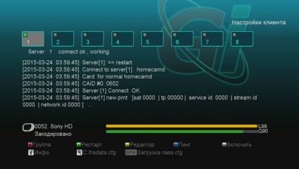 Configurarea partajării la domiciliu a receptorilor gi matrix lite - satelit