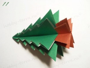 Karácsonyfa origami papír fotó lépésenként szerelési folyamat diagram és leírás