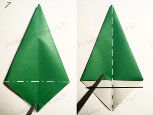 Karácsonyfa origami papír fotó lépésenként szerelési folyamat diagram és leírás