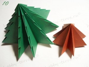 Karácsonyfa origami papír fotó lépésenként szerelési folyamat diagram és leírás