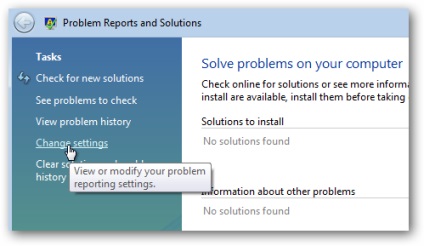 Dezactivarea raportului de eroare în Windows 7, XP, Vista