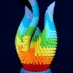 Peacock origami model