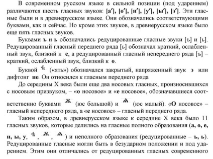 Caracteristica completă a vocalelor limbii ruse moderne
