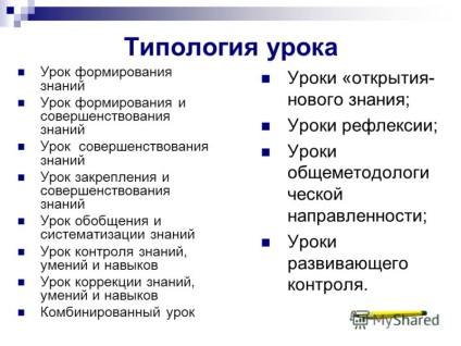 Prezentare pe tema unei lecții școlare privind noile standarde