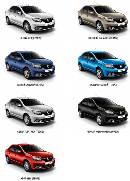 Renault logan - culori corporale, fotografii ale noului logan de culori gri platină, bazalt ușor și altele