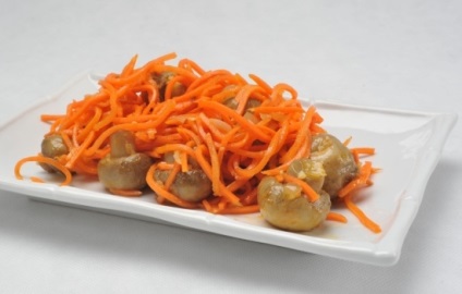 Salata de rețete cu morcovi și ciuperci coreene, secrete alese